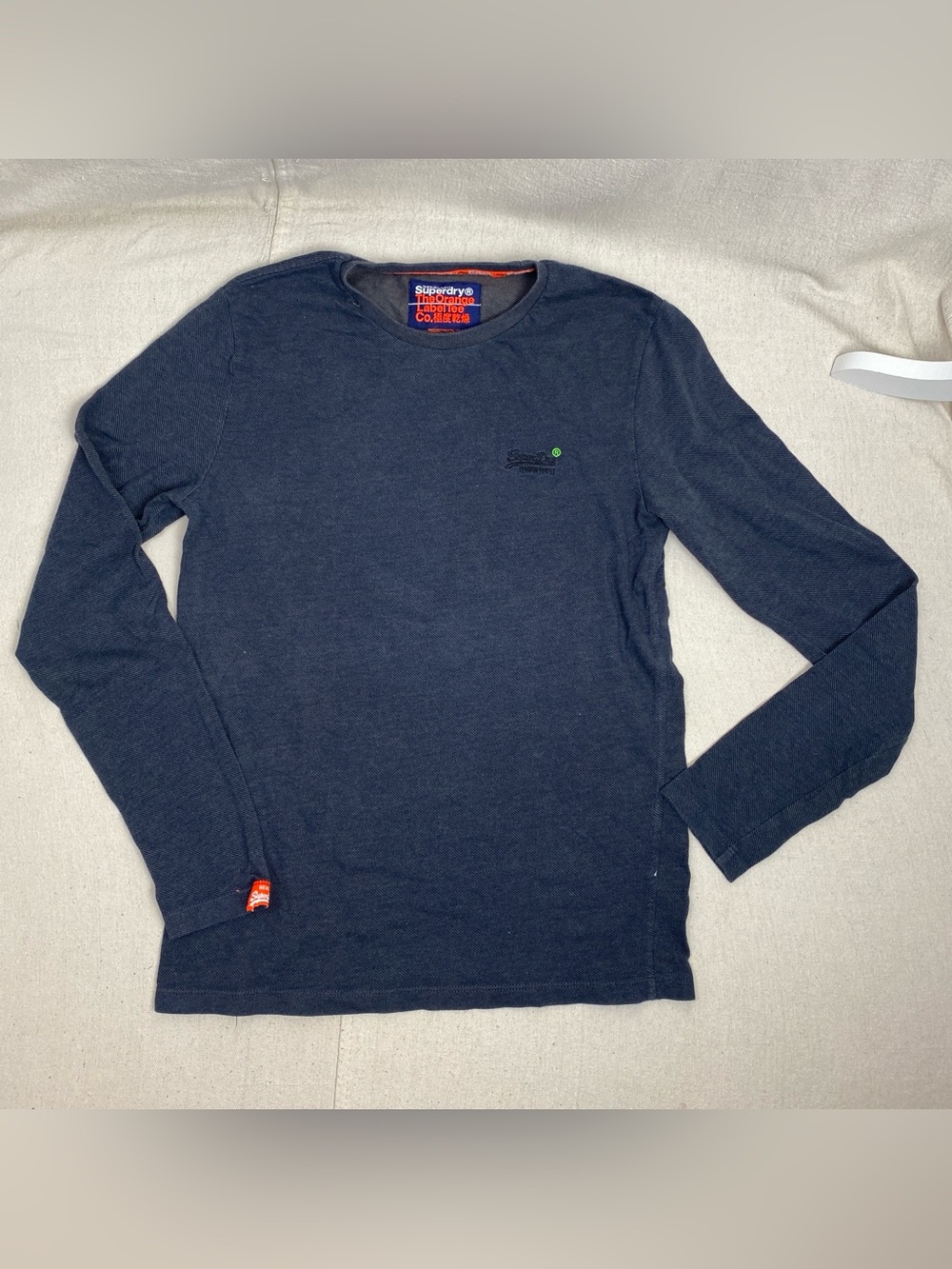 Superdry Men's Long Sleeve Crew in Navy Blue